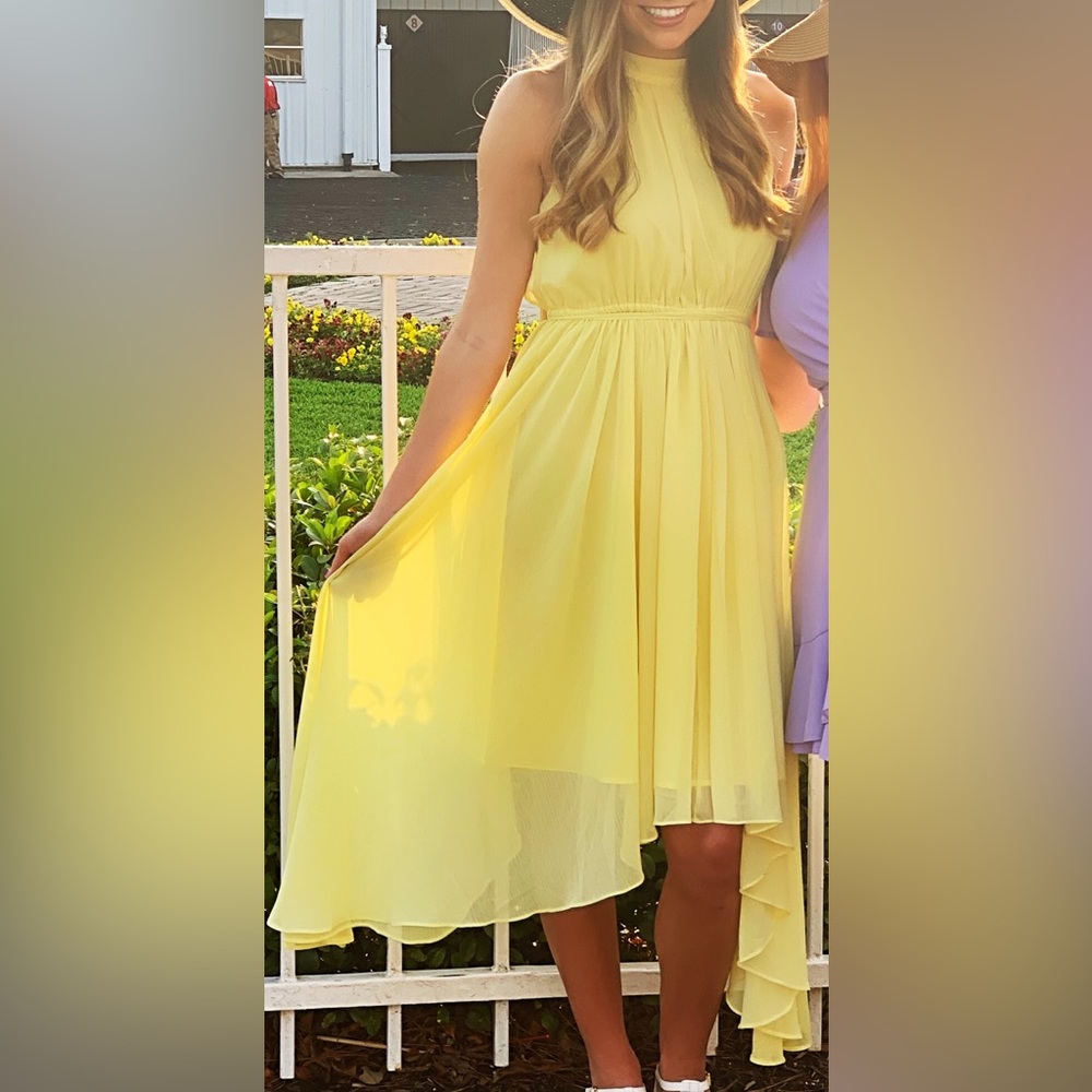Nordstrom Chiffon Yellow Halter dress